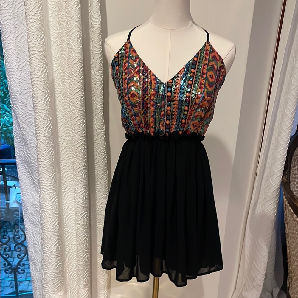 WINDSOR Colorful Geometric Patterned Dress Homecoming Mitzvah NWT Small - Picture 3 of 10